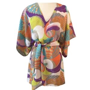 Josh Brody Retro Abstract Belted Tunic Size 2 In EUC